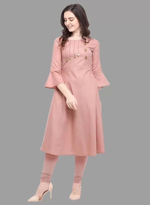 Cotton Solid Straight Kurti