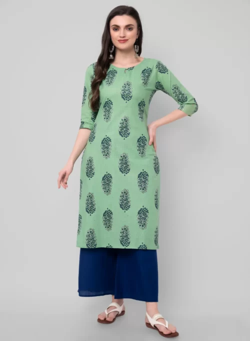 Block Printed Straight Kurti