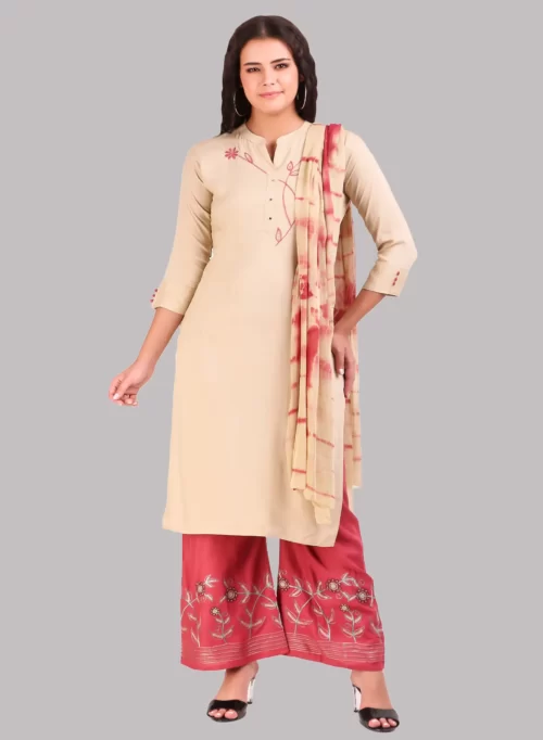 Kurti with Palazzo & Dupatta Set