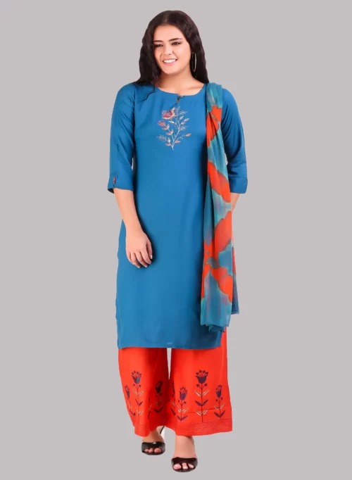 Kurti with Palazzo & Dupatta Set