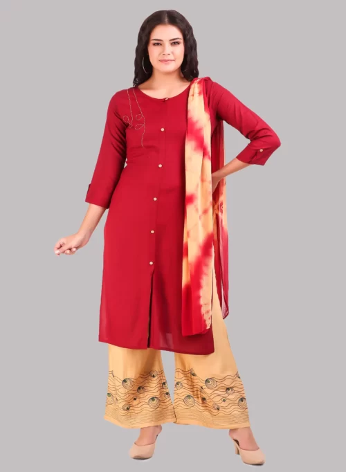 Kurti with Palazzo & Dupatta Set
