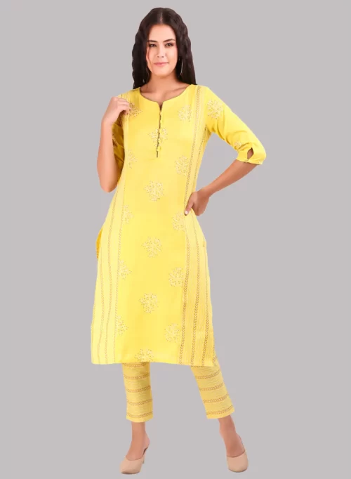 Designer Cotton Kurti with Bottom