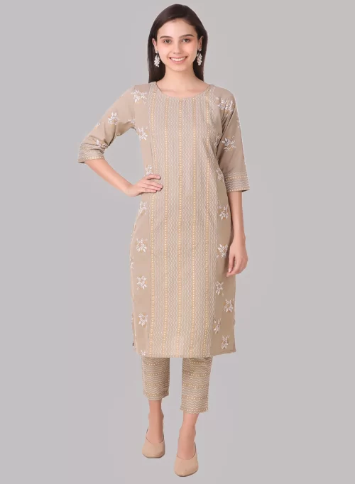 Designer Cotton Kurti with Bottom