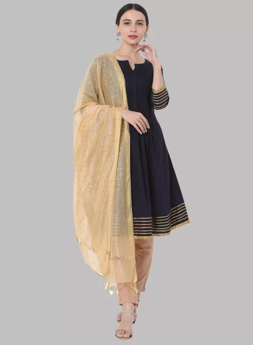 Designer Solid Kurti Bottom & Dupatta