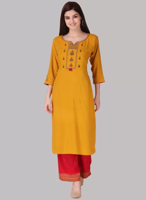 Soft Embroidery Kurti with Bottom