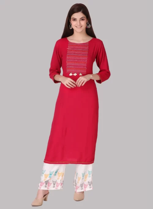 Beautiful Embroidery Kurti with Bottom
