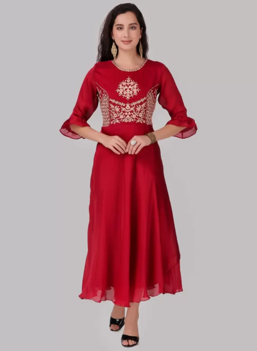 Maroon Oak Party Wear Gown