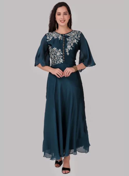 Blue Dianne Party Wear Gown