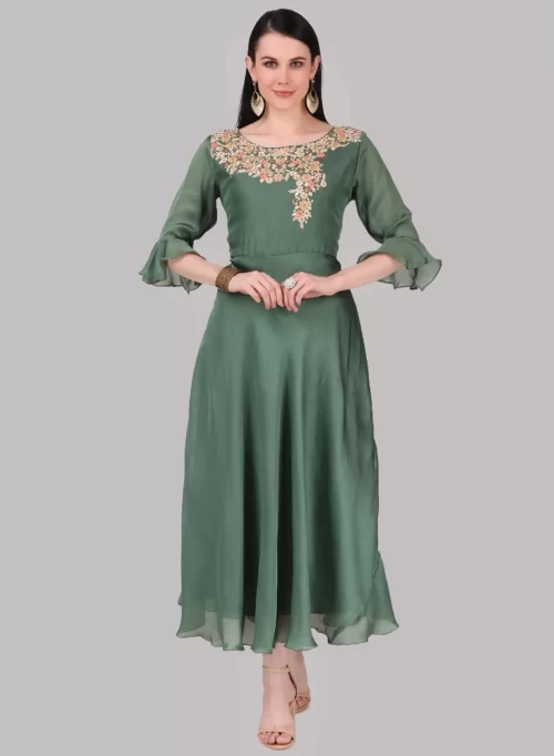 Spring Leaves Designer Gown