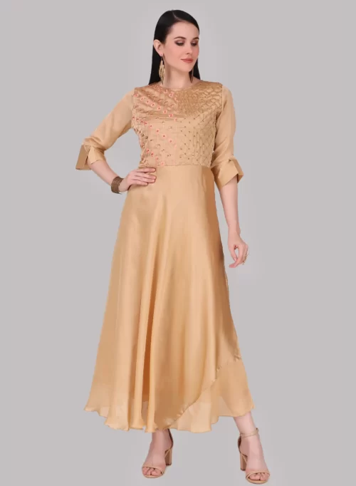 Harvest Gold Designer Fancy Gown
