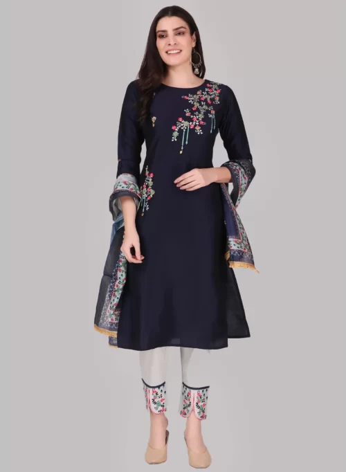 Nile Blue Kurti with Pant & Dupatta