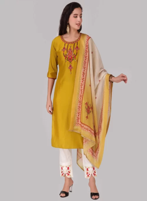 Squash Designer Kurti with Pant & Dupatta