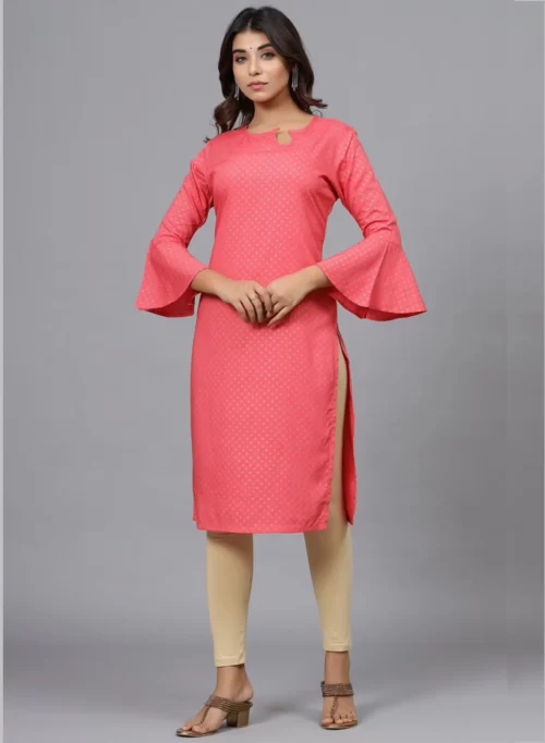 Coral Printed Straight Kurti