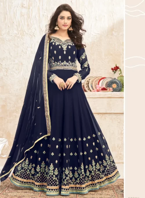 Bleached Cedar Party Wear Gown with Dupatta